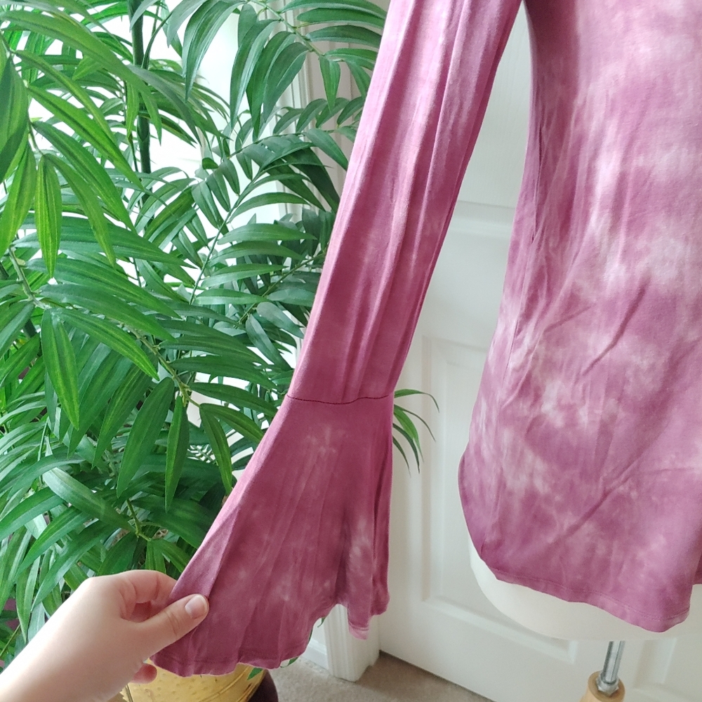 American Eagle Tie Dye Bell Sleeve Top - Picture 4 of 8